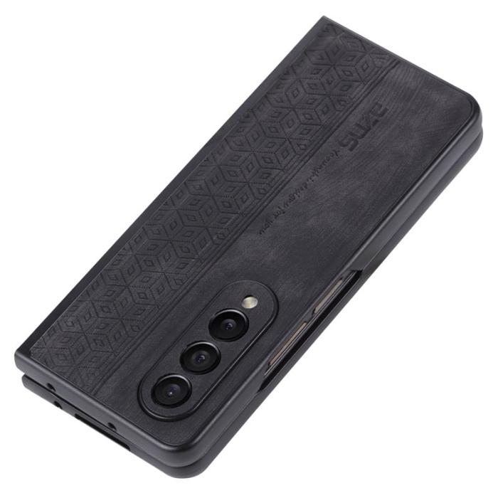 AZNS - AZNS Samsung Galaxy Z Fold3 5G Fodral - KonstLäder - Svart