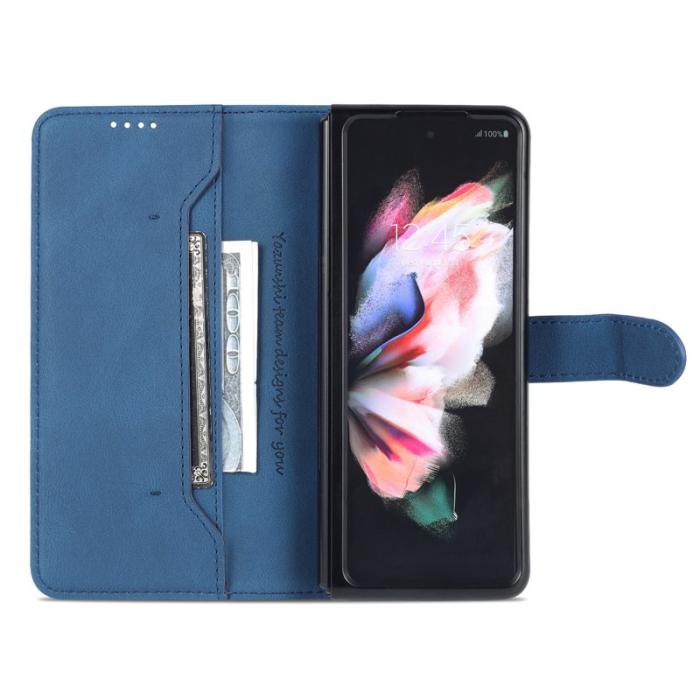 AZNS - AZNS Samsung Galaxy Z Fold3 Plånboksfodral Konstläder - Blå