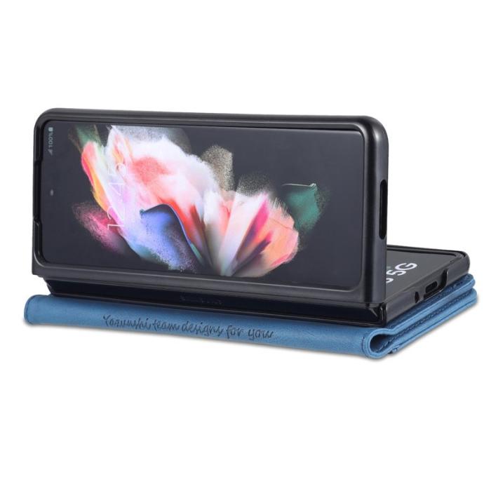 AZNS - AZNS Samsung Galaxy Z Fold3 Plånboksfodral Konstläder - Blå