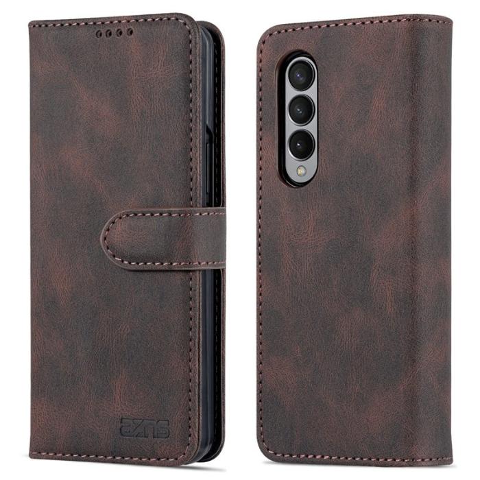 AZNS - AZNS Samsung Galaxy Z Fold3 Plånboksfodral Konstläder - Brun