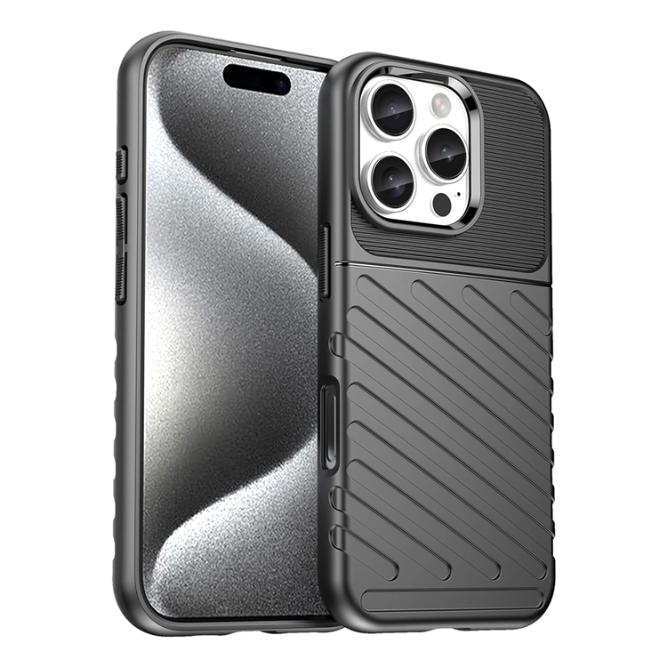 iPhone 16 Pro Max Mobilskal Silikon Thunder - Svart | 2353 | AlltMobil