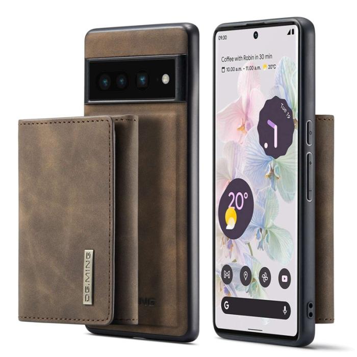 DG.MING - DG.MING Konstläder Plånboksfodral för Google Pixel 7 Pro 5G - Brun