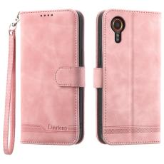 DIERFENG - DIERFENG DF-03 Samsung Galaxy Xcover7 Pl&aring;nboksfodral Konstl&auml;der - Rosa