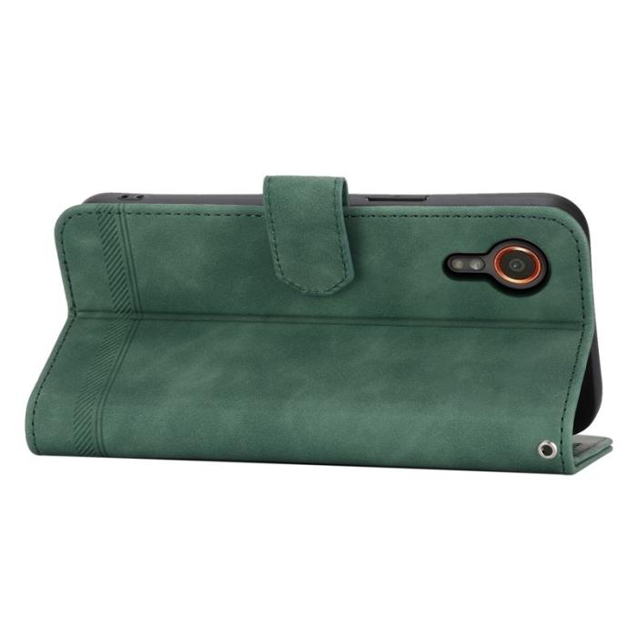 DIERFENG - DIERFENG DF-03 Samsung Galaxy Xcover7 Plånboksfodral Konstläder - Grön