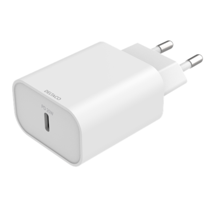 UTGATT1 - Deltaco Power Väggladdare USB-C 20 W - Vit