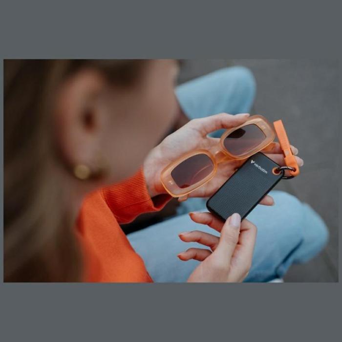 Verbatim - Verbatim Extern hårddisk Pocket SSD 256GB USB-C 3.2 Gen 2 - Svart/Orange