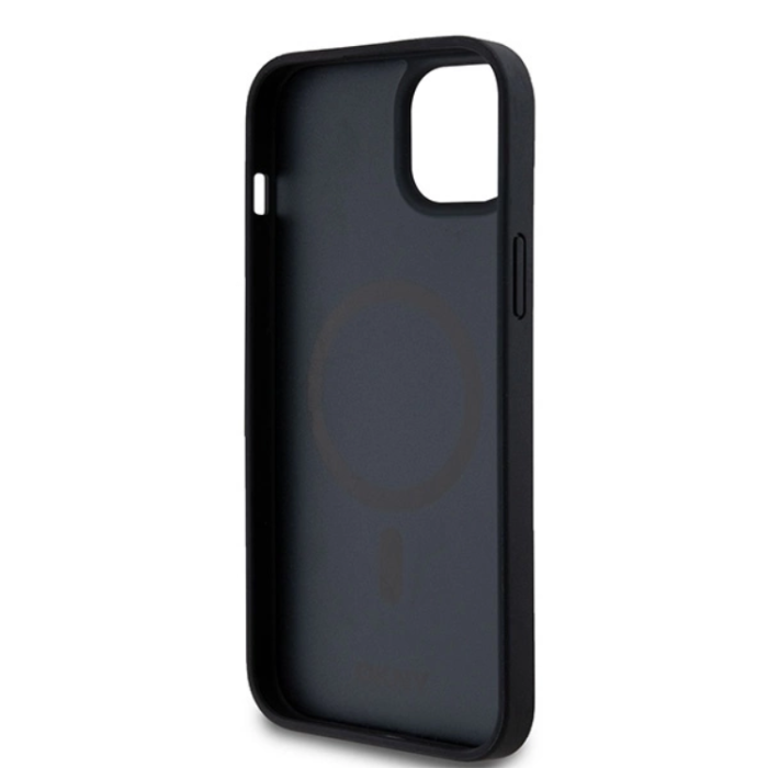 DKNY - DKNY iPhone 15/14/13 Mobilskal Magsafe Läder Pattern Metal Logo