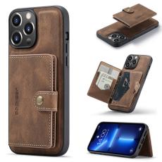 JEEHOOD - JEEHOOD iPhone 13 Pro Max Fodral Konstl&auml;der Plast Avtagbar - Brun