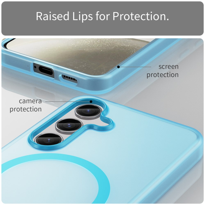 A-One Brand - Galaxy S25 Plus/S24 Plus Mobilskal MagSafe Frost - Blå