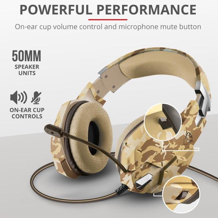 UTGATT5 - TRUST GXT 322D Gaming Headset - Desert