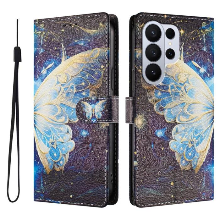 OEM - Samsung Galaxy S26 Ultra Fodral Konstläder Mönster - Stor Fjäril