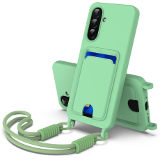 A-One Brand - Galaxy A17 5G Mobilskal Korthållare Silikon - Grön