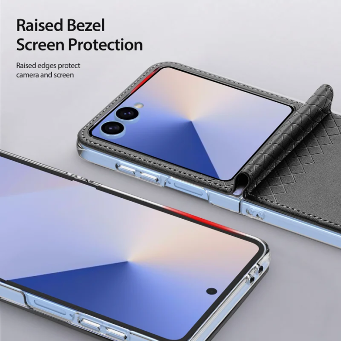 Dux Ducis - Dux Ducis Galaxy Z Flip 7 Mobilskal Läder Bril - Svart