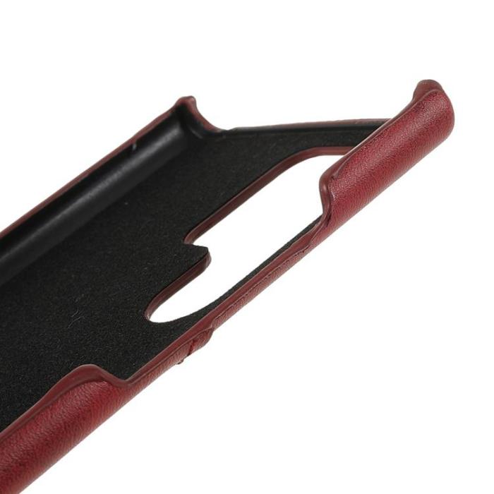OEM - Kortplats Läder Skal Galaxy S22 Plus - Röd