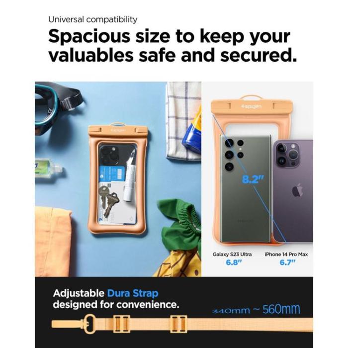 UTGATT - Spigen Vattentätt universalt Mobilfodral - Apricot