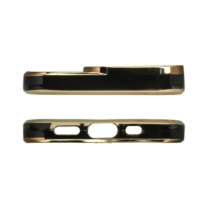 UTGATT1 - iPhone 13 Pro Max Skal Fashion Guld Frame Gel - Svart