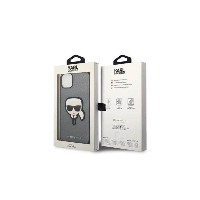 KARL LAGERFELD - Karl Lagerfeld Fodral Saffiano Silver iPhone 14 Pro Max