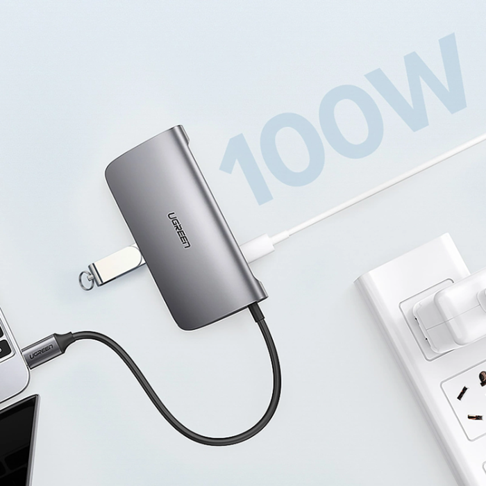 Ugreen - Ugreen 9in1 HUB USB-C Till USB-C, HDMI, VGA, RJ45, SD/TF Kortläsare, 3xUSB-A 3.0
