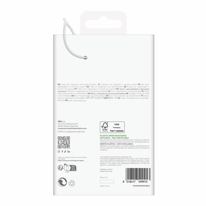 Puro - Puro Galaxy S25 Plus Plånboksfodral med Flip - Svart