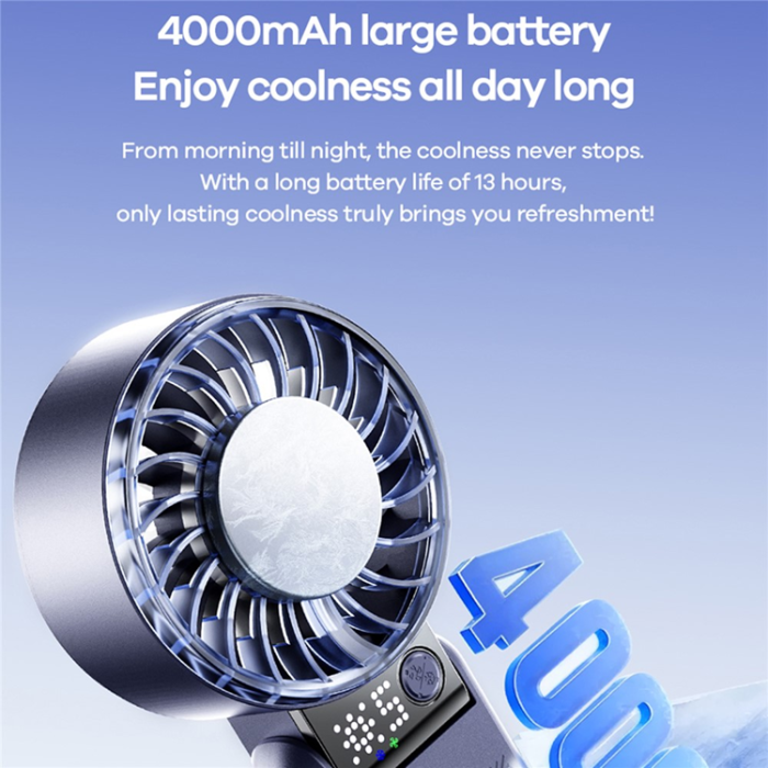 Remax - Remax Handhållen Fläkt RS-SF27 4000mAH Digital Display - Blå