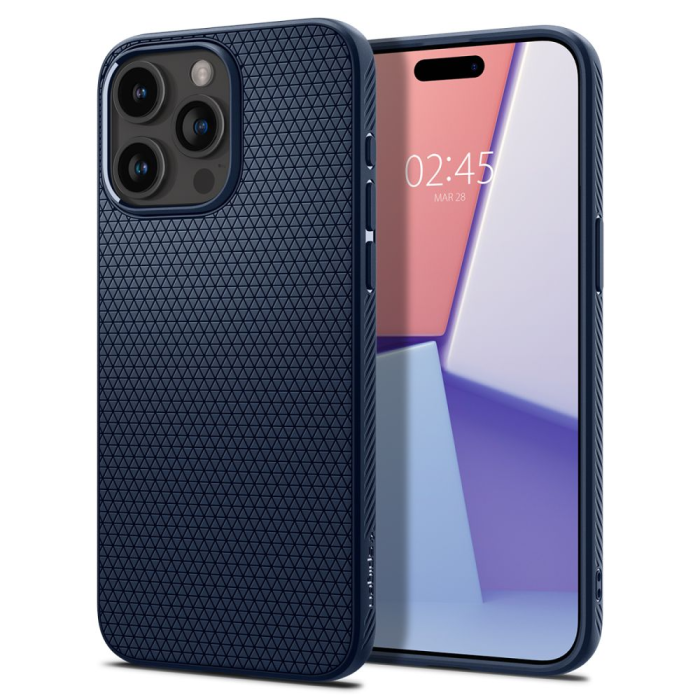 Spigen - Spigen iPhone 15 Pro Max Mobilskal Liquid Air - Marinblå