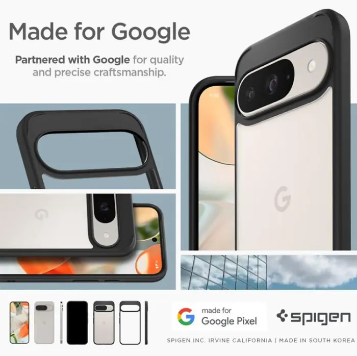 UTGATT - Spigen Google Pixel 9/9 Pro Mobilskal Ultra Hybrid - Matt Svart