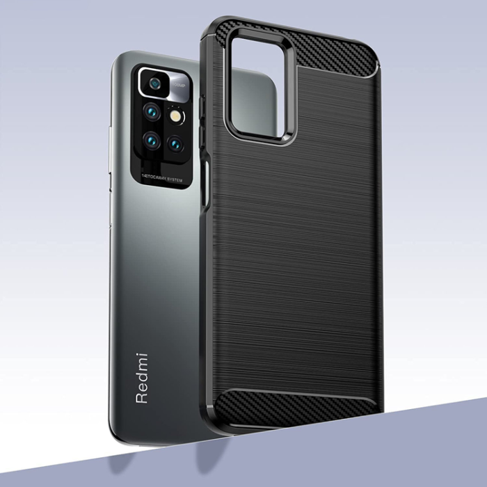 OEM - Xiaomi Redmi 10 4G (2021/2022) Skal Carbon Flexible - Svart
