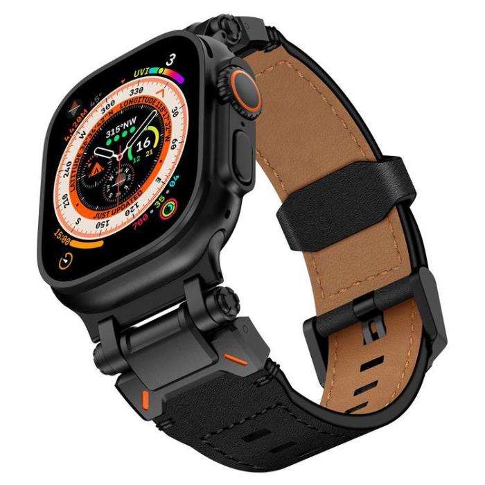 Boom of Sweden - Apple Watch Ultra (49mm) Armband Svart Äkta Läder - Svart