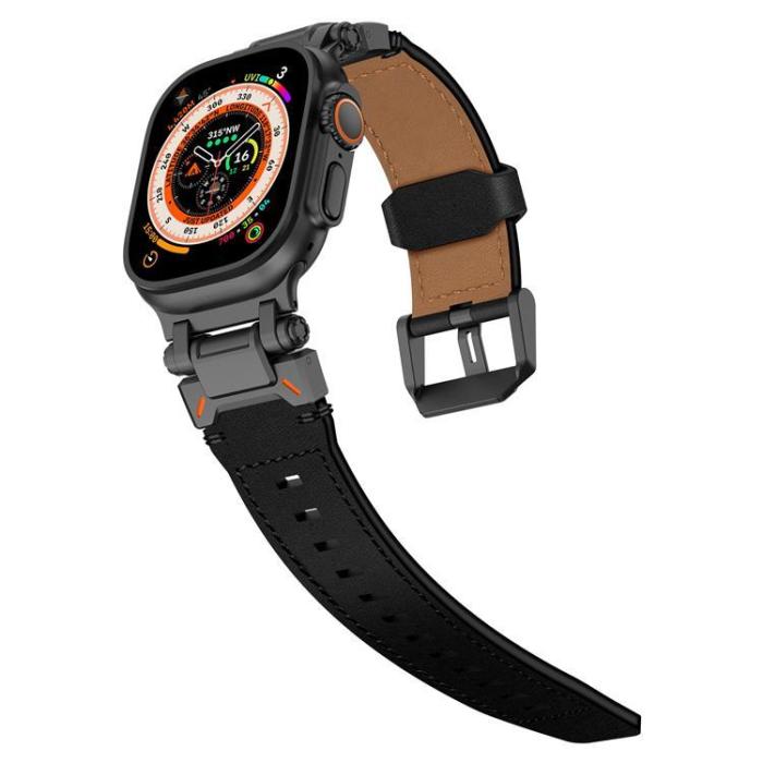 Boom of Sweden - Apple Watch Ultra (49mm) Armband Svart Äkta Läder - Svart