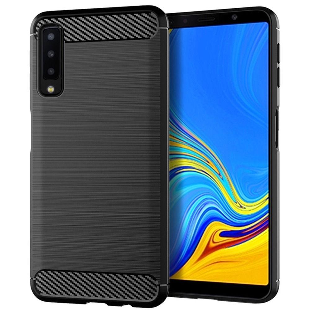 Galaxy A7 (2018) Skal Forcell Carbon Mjukplast - Svart | 2353 | AlltMobil