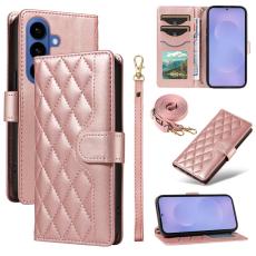 OEM - Rhombus Samsung Galaxy S26 Plus Fodral &Auml;kta L&auml;der - Ros&eacute;guld