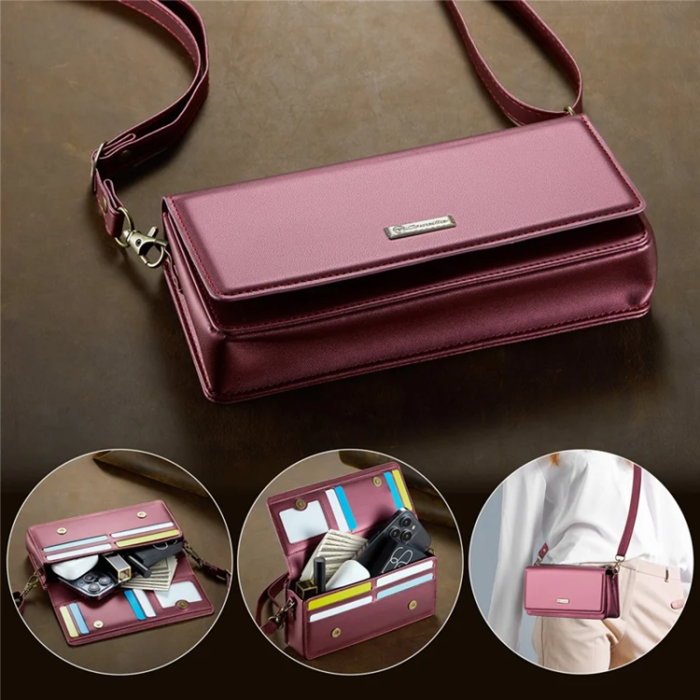 Caseme - CASEME Crossbody Väska RFID Blocking Me30 Max Läder - Röd