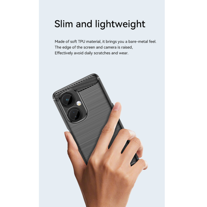A-One Brand - OnePlus Nord CE 3 Lite Mobilskal Carbon Fiber - Svart