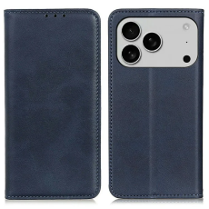A-One Brand - iPhone 17 Pro Max Plånboksfodral Äkta läder - Blå