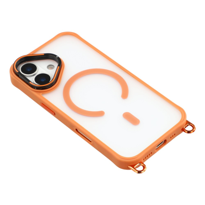 OEM - Mobilskal till iPhone 17 MagSafe med Justerbart Axelband Kamerastativ - Orange