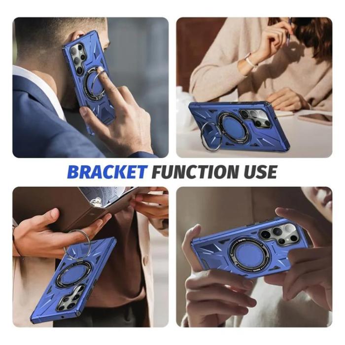 Taltech - Galaxy S24 Ultra Mobilskal Magsafe Kickstand - Mörkblå