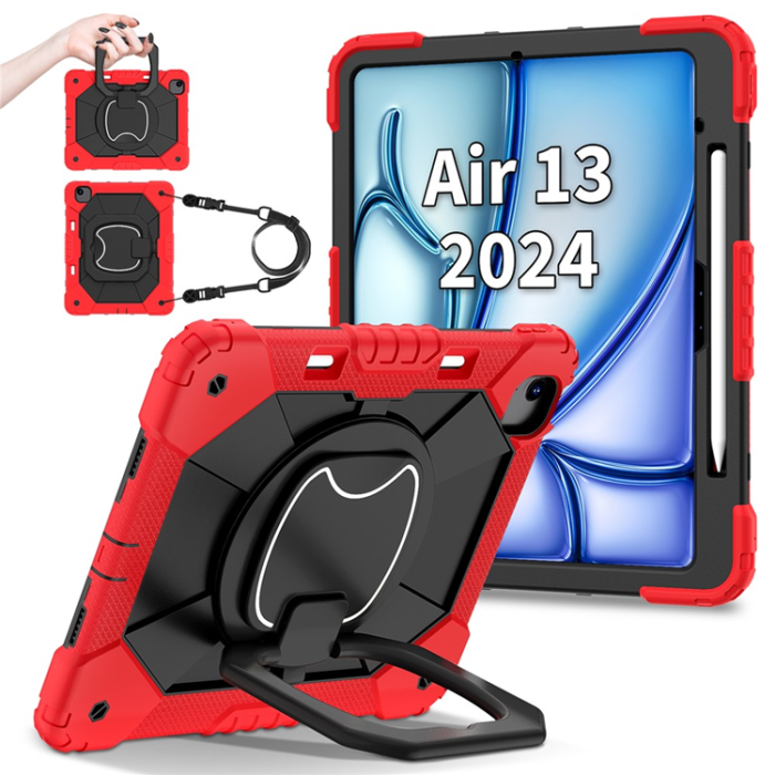 A-One Brand - iPad Air 13(2025/2024) Skal Kickstand - Röd/Svart