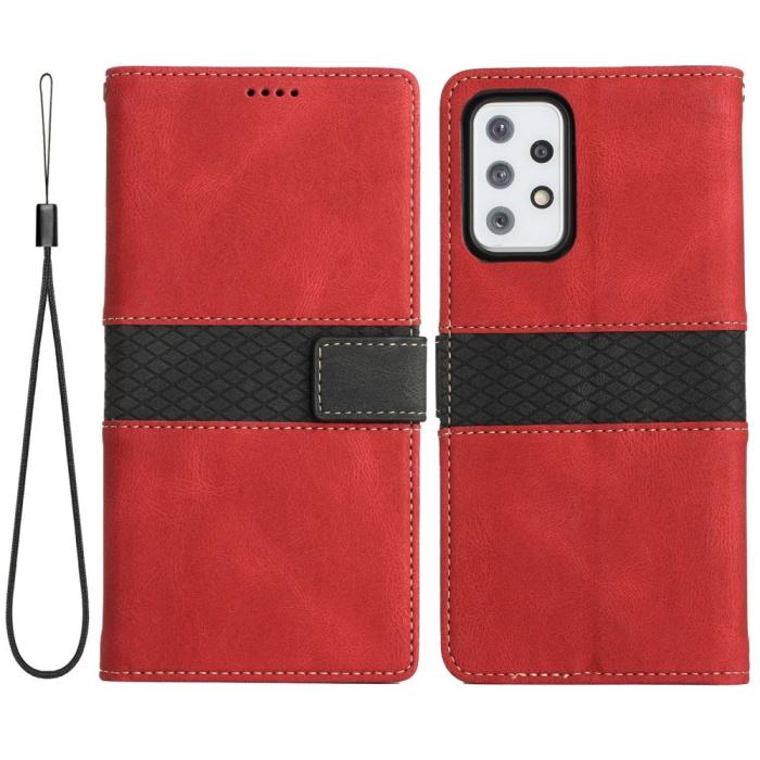 A-One Brand - Splicing Design Samsung Galaxy A33 5G Plånboksfodral - Röd