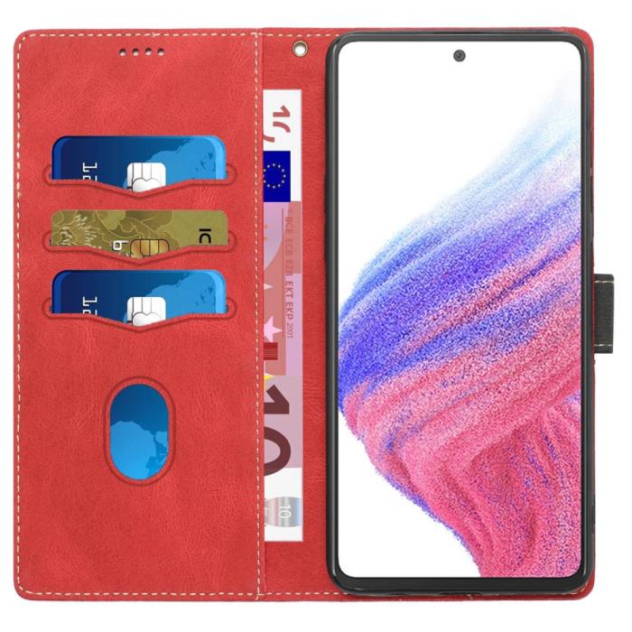 A-One Brand - Splicing Design Samsung Galaxy A33 5G Plånboksfodral - Röd
