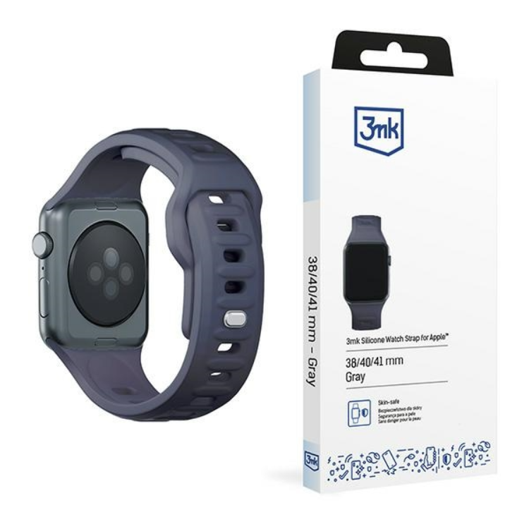 3mk Apple Watch (38/40/41mm) Armband Silikon - Grå | 5123 | AlltMobil