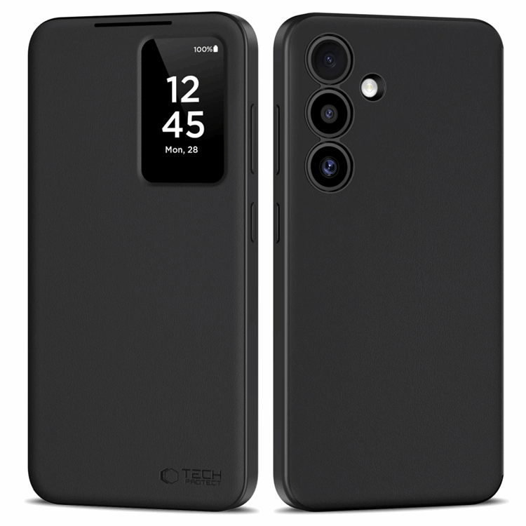 Tech-Protect Galaxy S25 Plånboksfodral Smart - Matt Svart | 2353 | AlltMobil