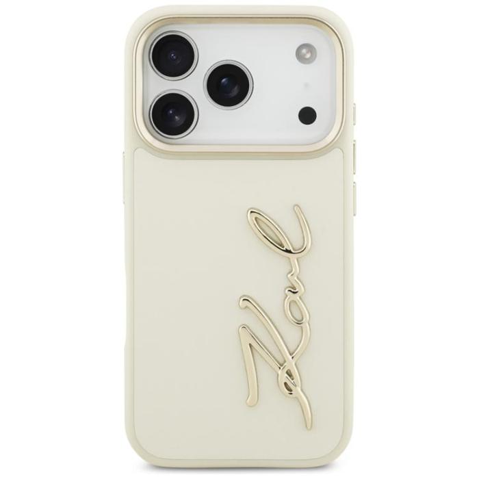 KARL LAGERFELD - Karl Lagerfeld iPhone 17 Pro Mobilskal Karl Script Logo - Beige