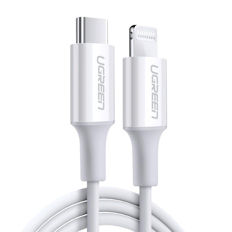 Ugreen USB-C till USB-A kabel lightning MFI 1m 3A 18W Vit | 3541 | AlltMobil