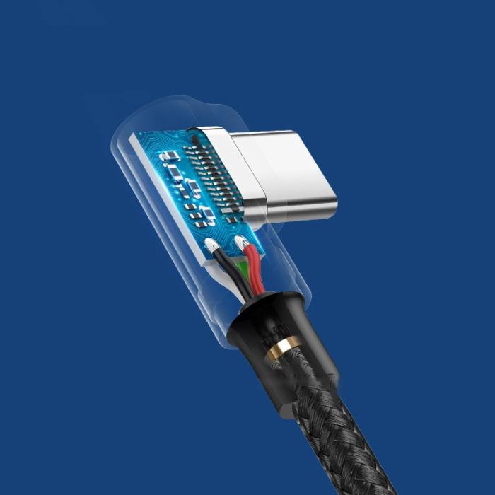 Ugreen - Ugreen USB-C till USB-A kabel vinklad snabbladdning QC 3.0 1m