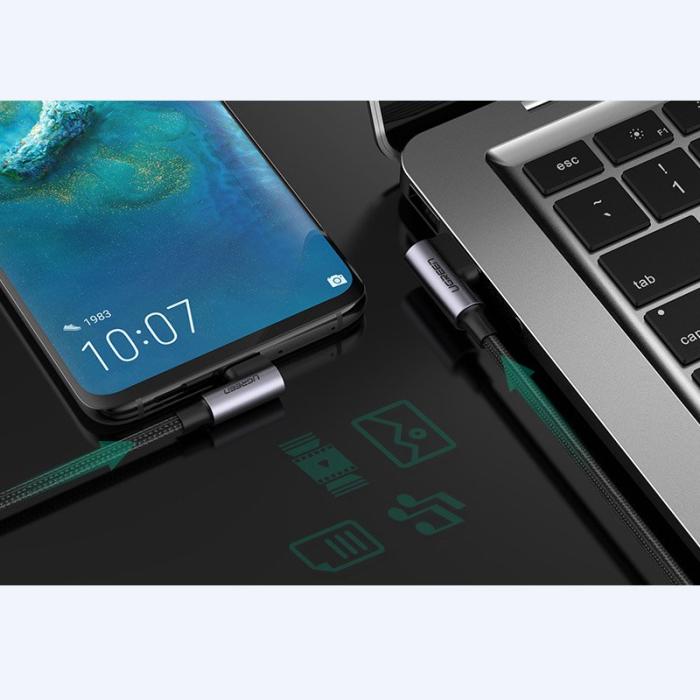 Ugreen - Ugreen USB-C till USB-A kabel vinklad snabbladdning QC 3.0 2m