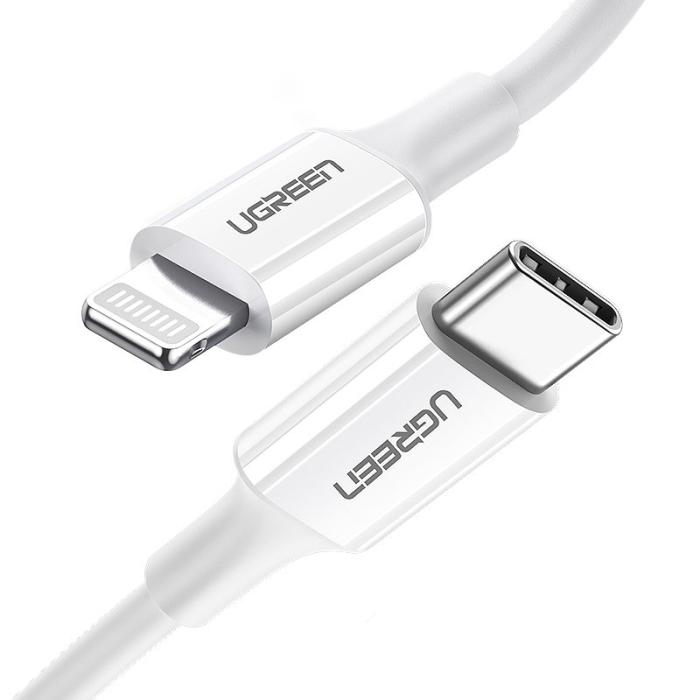 Ugreen - Ugreen USB-C till USB-A kabel lightning MFI 1m 3A 18W Vit