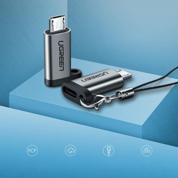 Ugreen - UGreen USB-C micro USB adapter Grå
