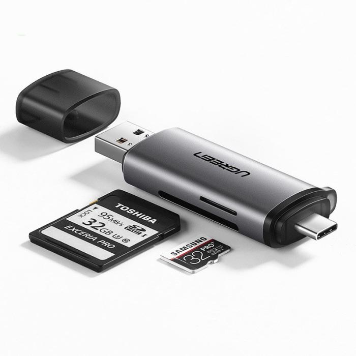 Ugreen - UGreen USB Type C/USB 3.0 SD/micro SD kort läsare Grå