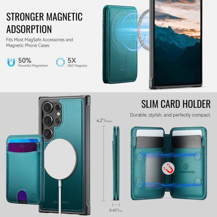 OEM - JEEHOOD Samsung Galaxy S23 Ultra Fodral Konstläder - Blå