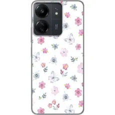Gustaf - Mobilskal till Xiaomi Redmi 13C med Blommor och fj&auml;rillar